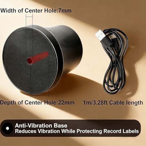 300g Vinyl Record Weight Stabilizer with LED Ambient Light, Premium Metal Turnta