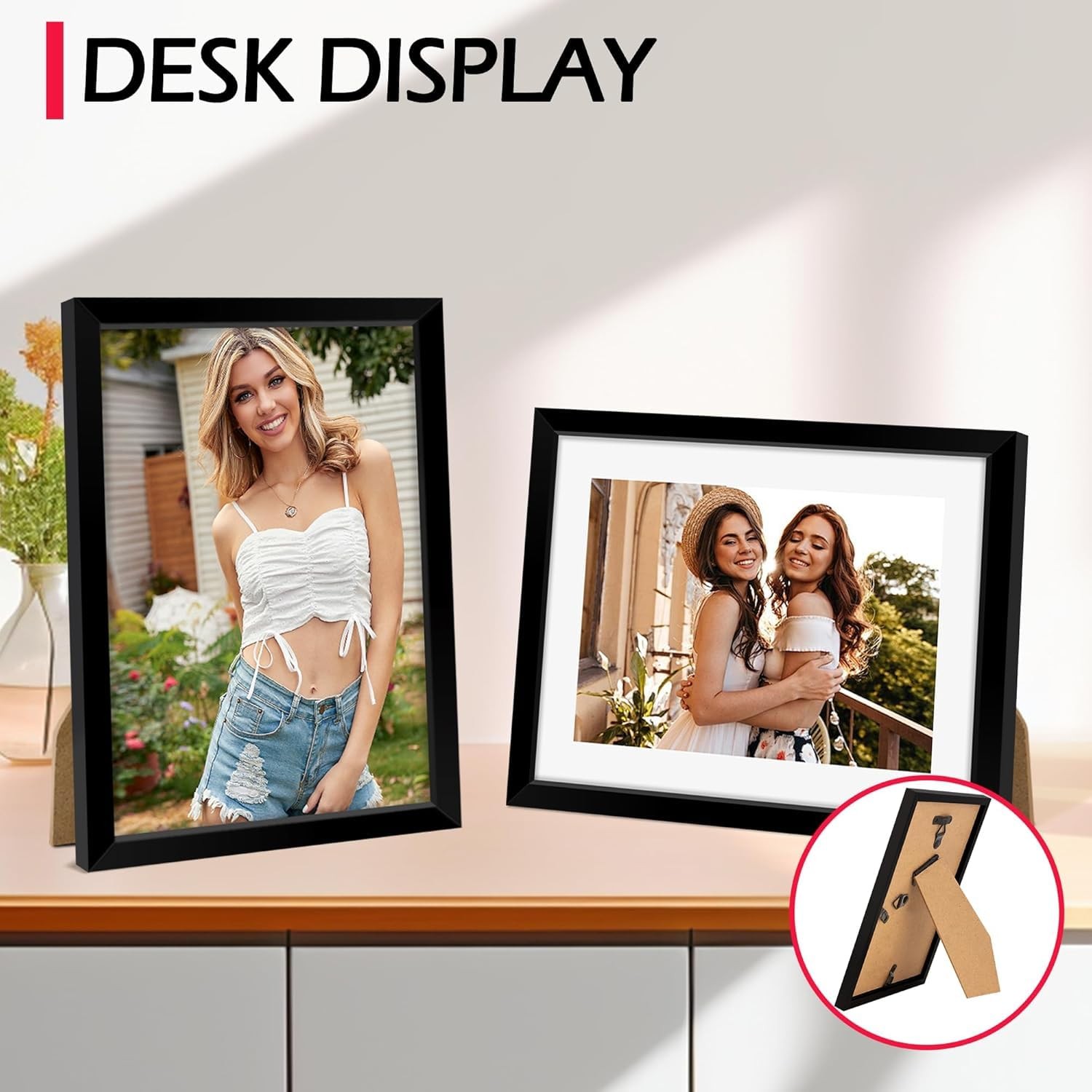 HOMERHYME 8×10 Picture Frame Set of 8, Black Photo Frames 8″x 10″, Black*8