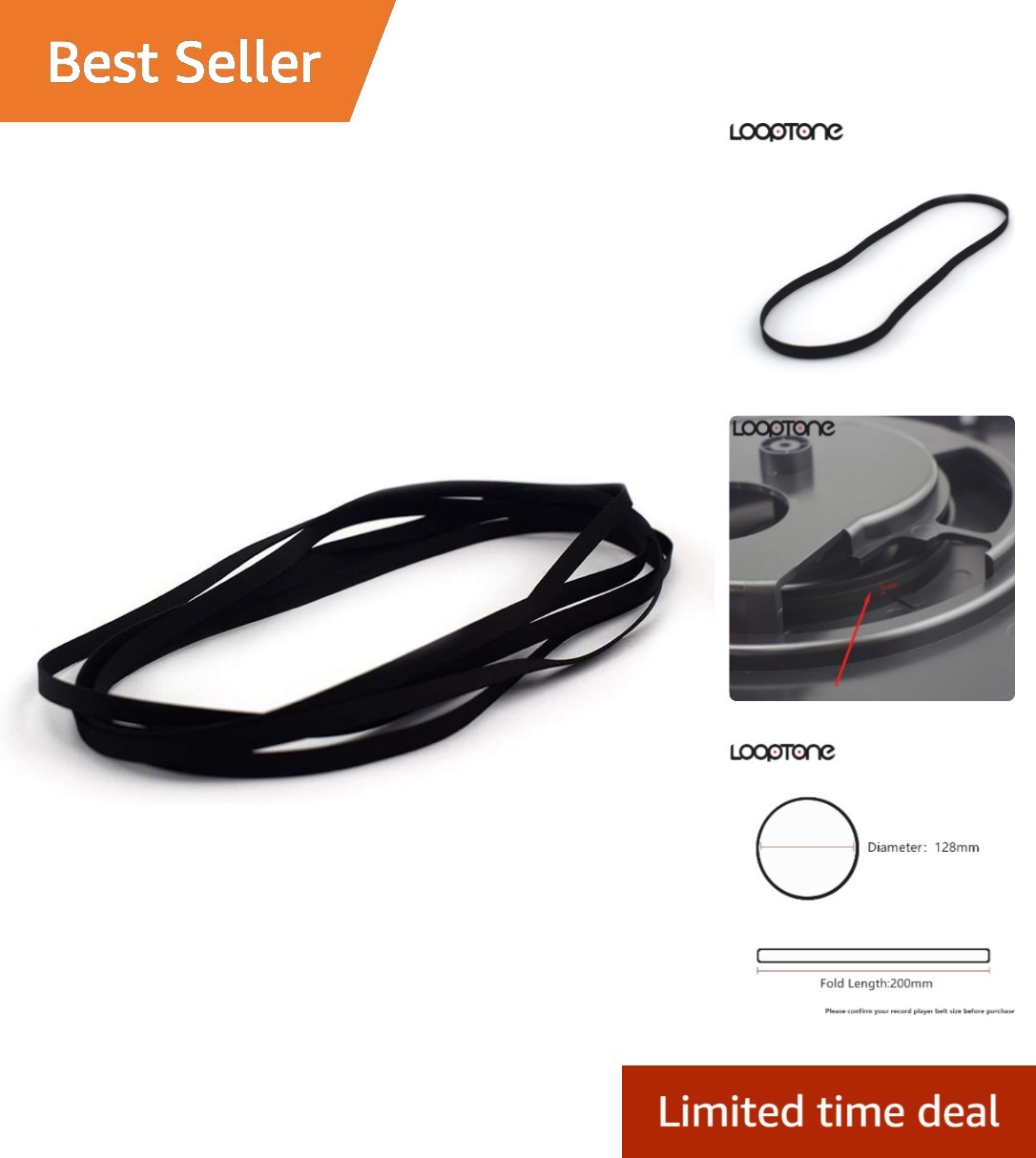 2PCS Turntable Belt Replacement for Retro Vinyl Record Players – Rubber