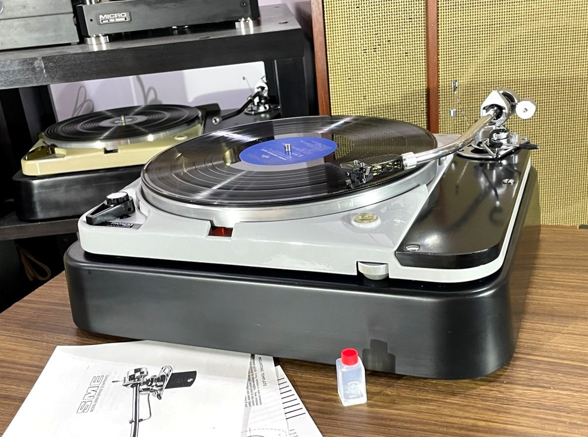 THORENS TD124/II Turntable & SME 3009 S2 Improved Tonearm Headshell Tested Japan