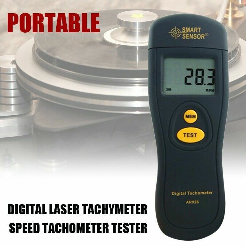 Portable Digital Laser Tachymeter Speed Tachometer Tester for LP Vinyl TurntabHg