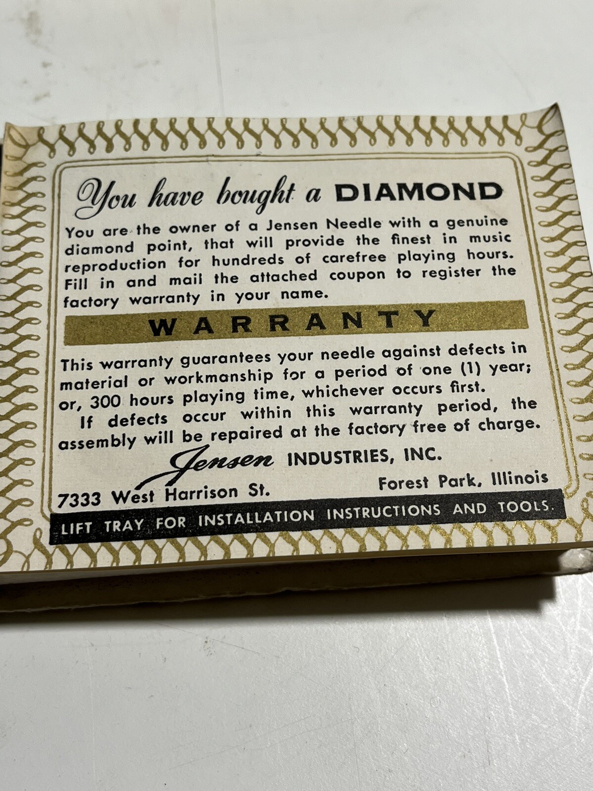 Vintage Phonograph Record Player JENSEN DIAMOND NEEDLE Jewel Tip Stylus CR55LPD