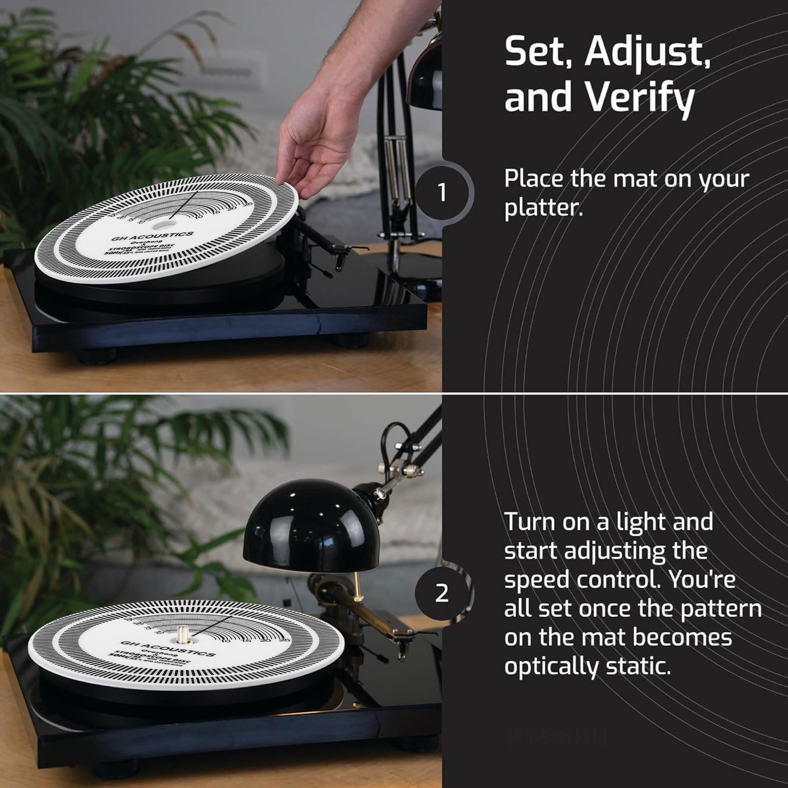 HiFi Turntable Strobe Disc Mat PVC Rotational Speed Detection Turntables Ca FLHV