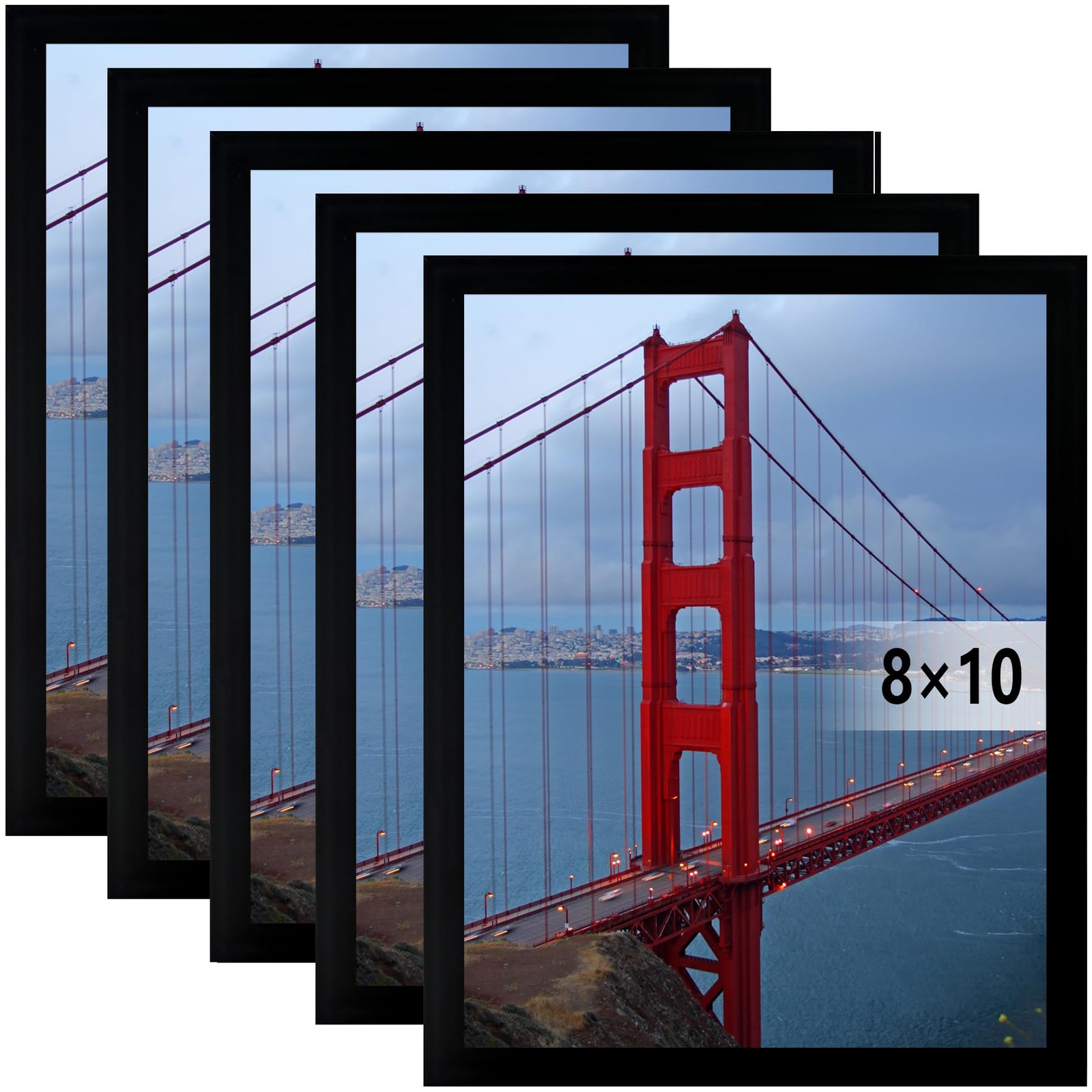 BESCRCL 8×10 Picture Frame Wall Hanging Photo Frame, Black, 5 Pack 8×10, Black