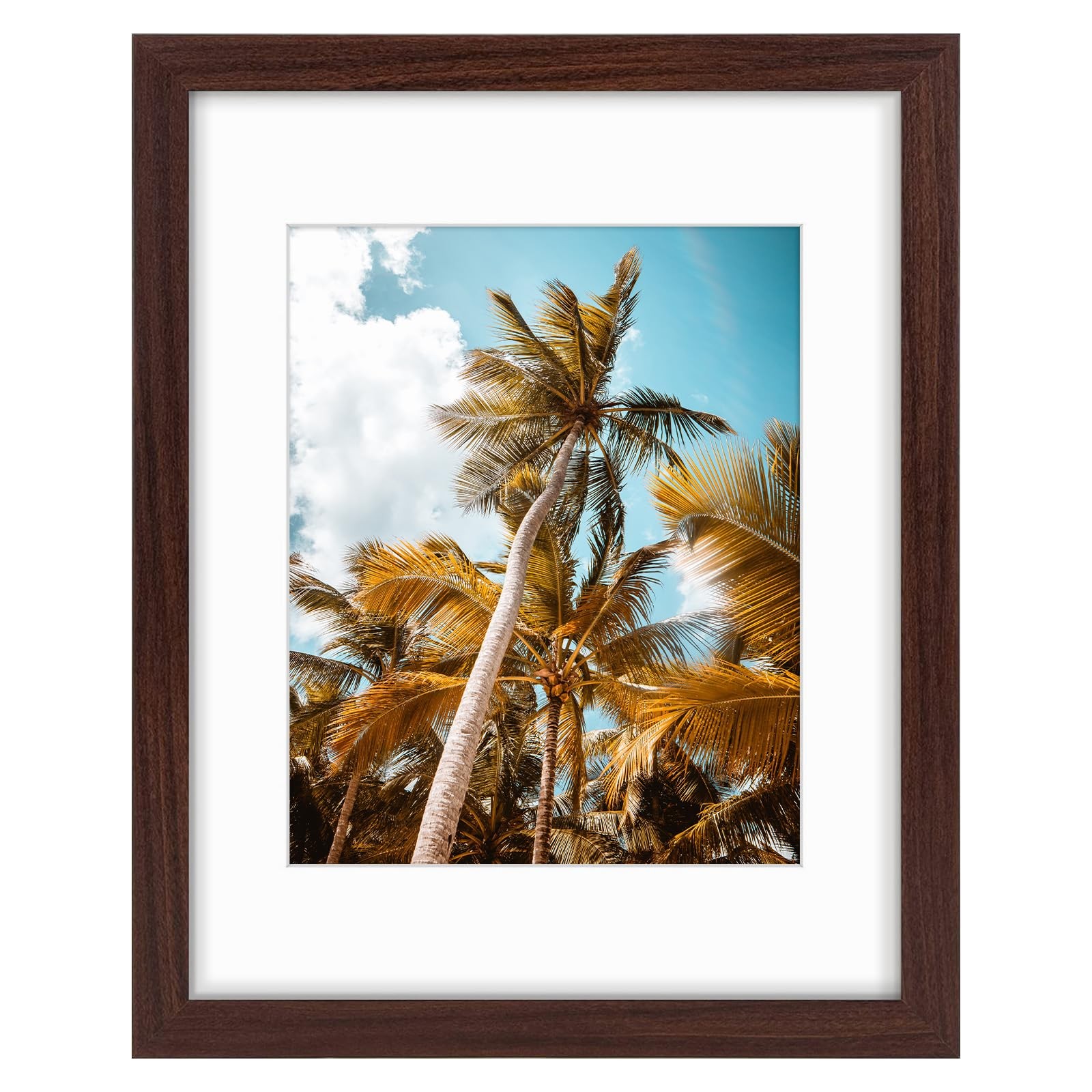 Frametory, 11×14 Picture Frame with Mat for 8×10 Photo (1 Pack), Brown