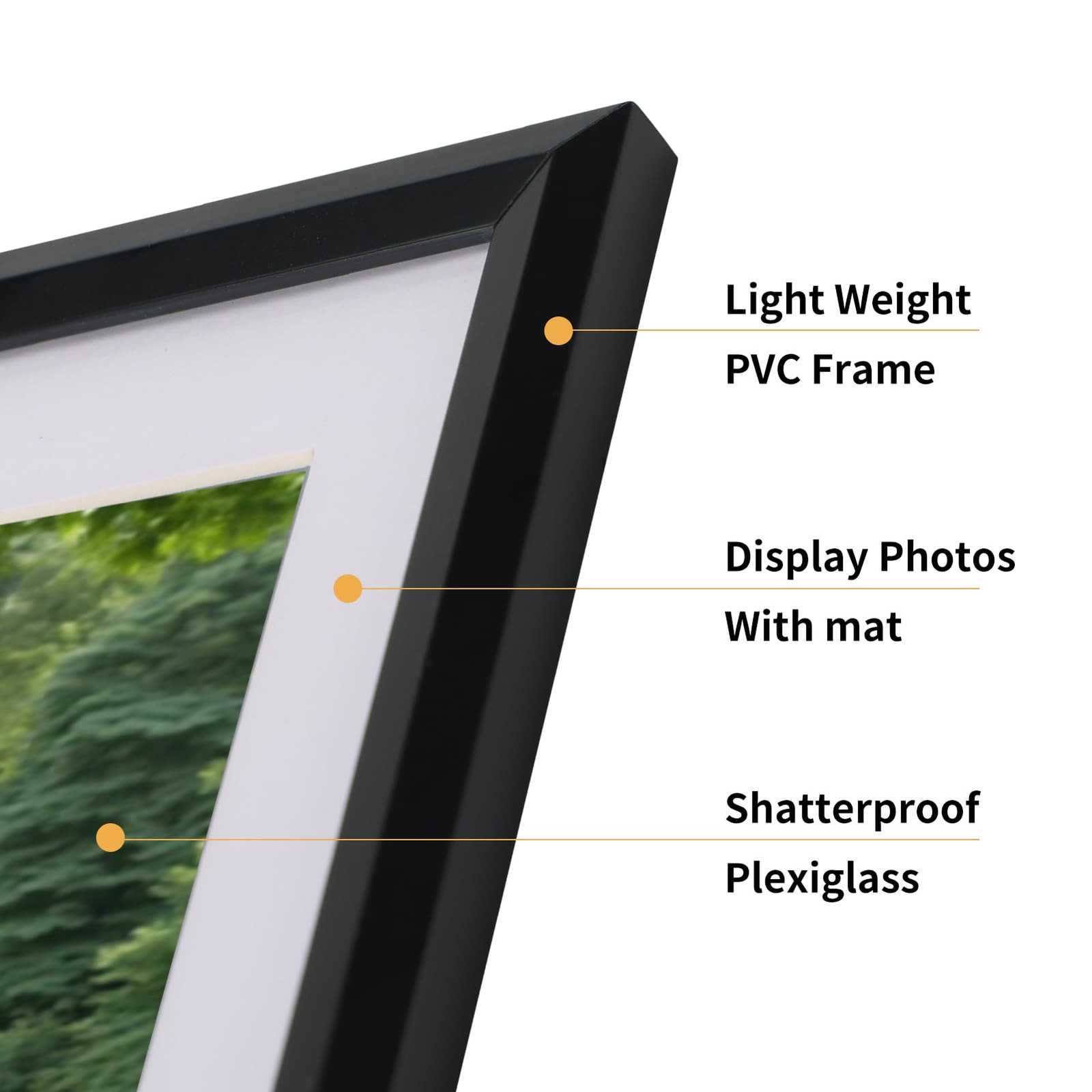 Edenseelake 8×10 Picture Frame Set of 6, Display 5×7 inch, Black-6 Packs