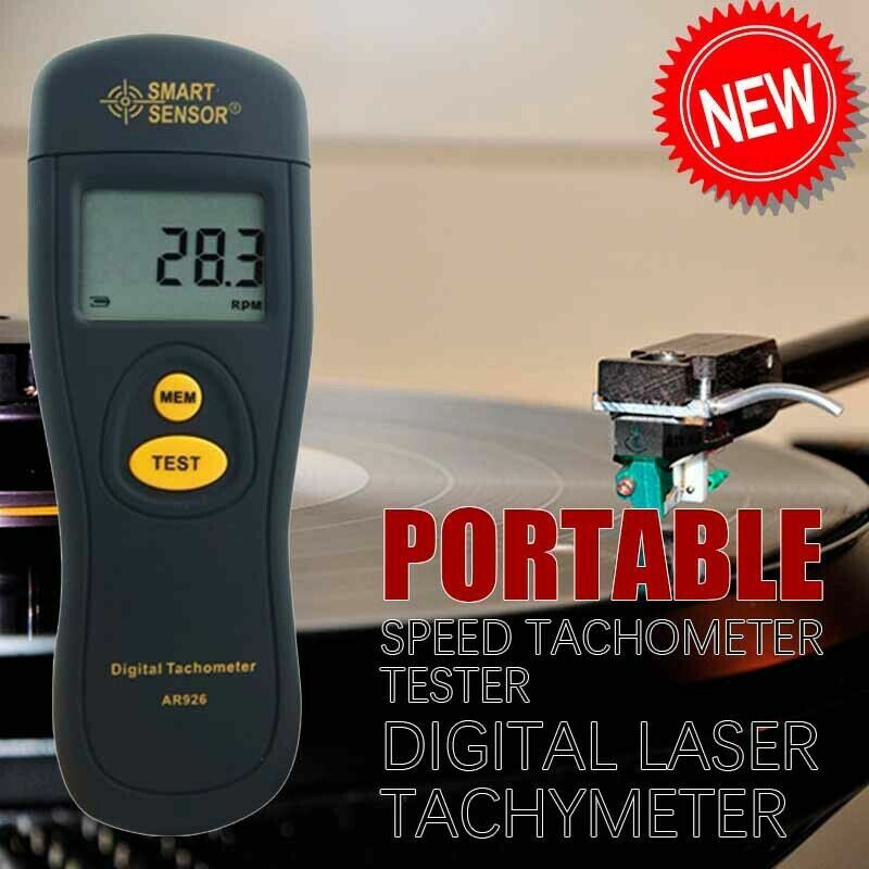Portable Digital Laser Tachymeter Speed Tachometer Tester for LP Vinyl Turntable