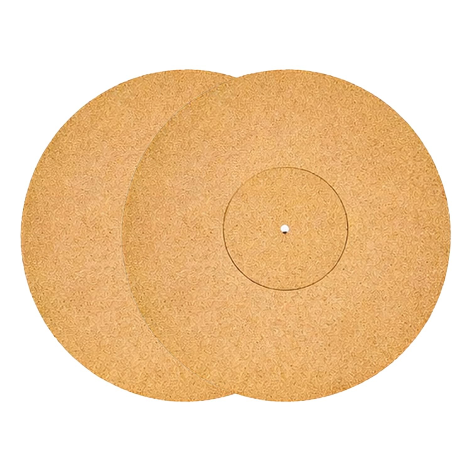 2PCS Groove Type Cork Turntable Mat Recorder Platter with Printable Logo Embedde