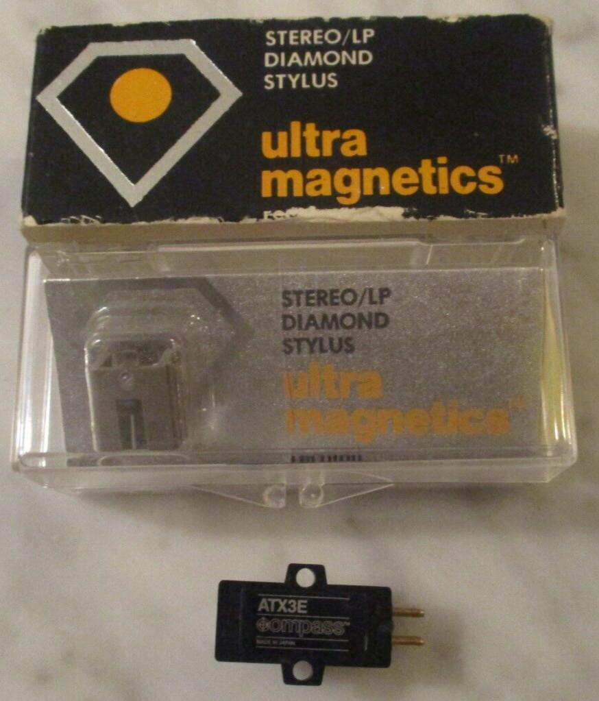COMPASS (AUDIO TECHNICA) ATX3E CART & NEW AUDIO TECHNICA ATX-N1 STYLUS IN CASE