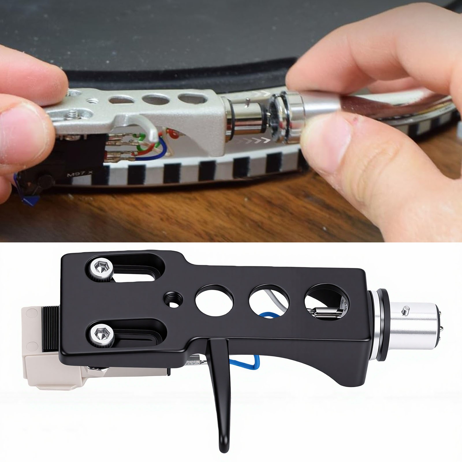 Black Headshell Replacement For SL D1 Magnetic Cartridge Needle For Home En OJWZ