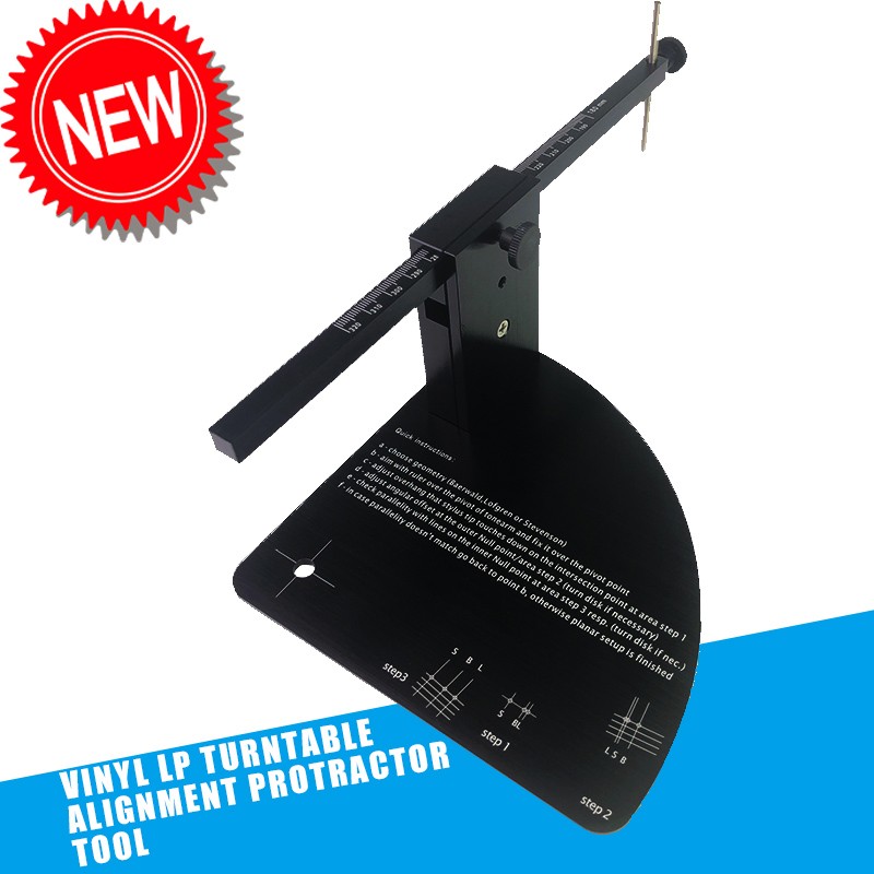 Vinyl LP Turntable Alignment Protractor Tool For Record Cartridge Stylus Setup