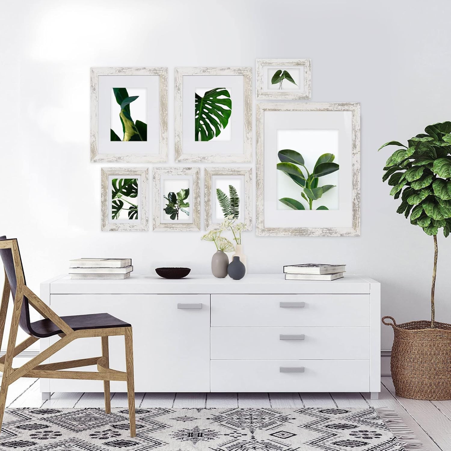 Hongkee 8×10 Picture Frames Set of 4 White Wood Wall Tabletop
