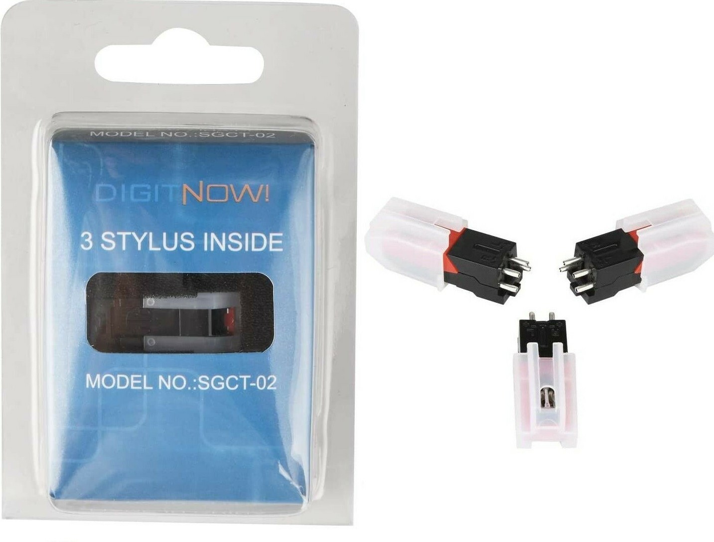 3 Pcs Vinyl Turntable Cartridge with Needle Stylus for Vintage LP Record Player