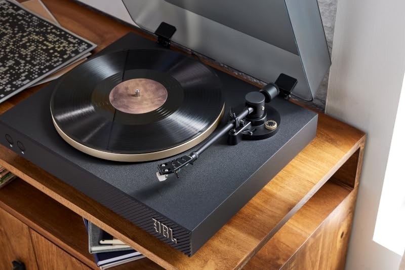 JBL SPINNER BT Bluetooth belt drive turntable phono EQ aptX HD black gold