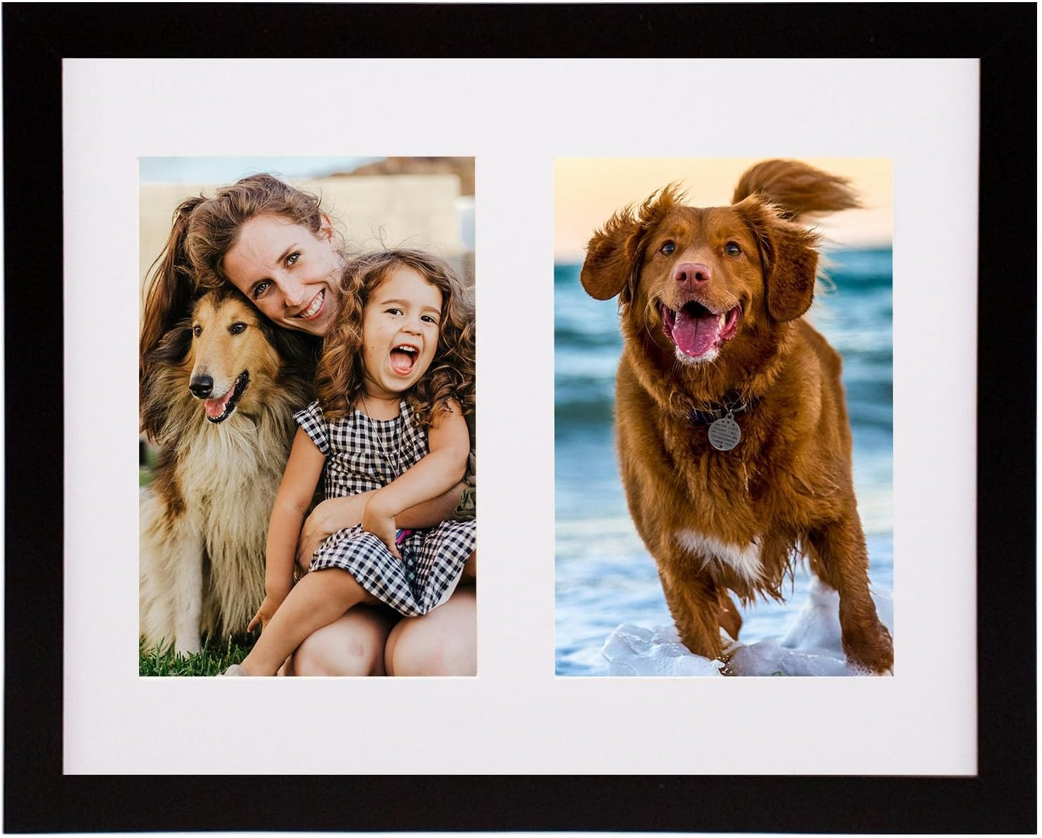 Picture Frames 8×10 Black Display 4×6 Double Mat Photos Frame 8×10,
