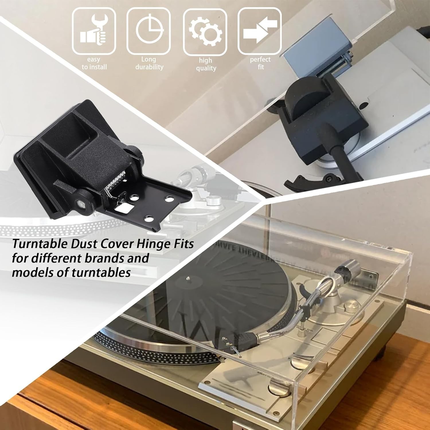 1pc Durable Dust Cover Hinge for Turntables – Easy Installation & Portable