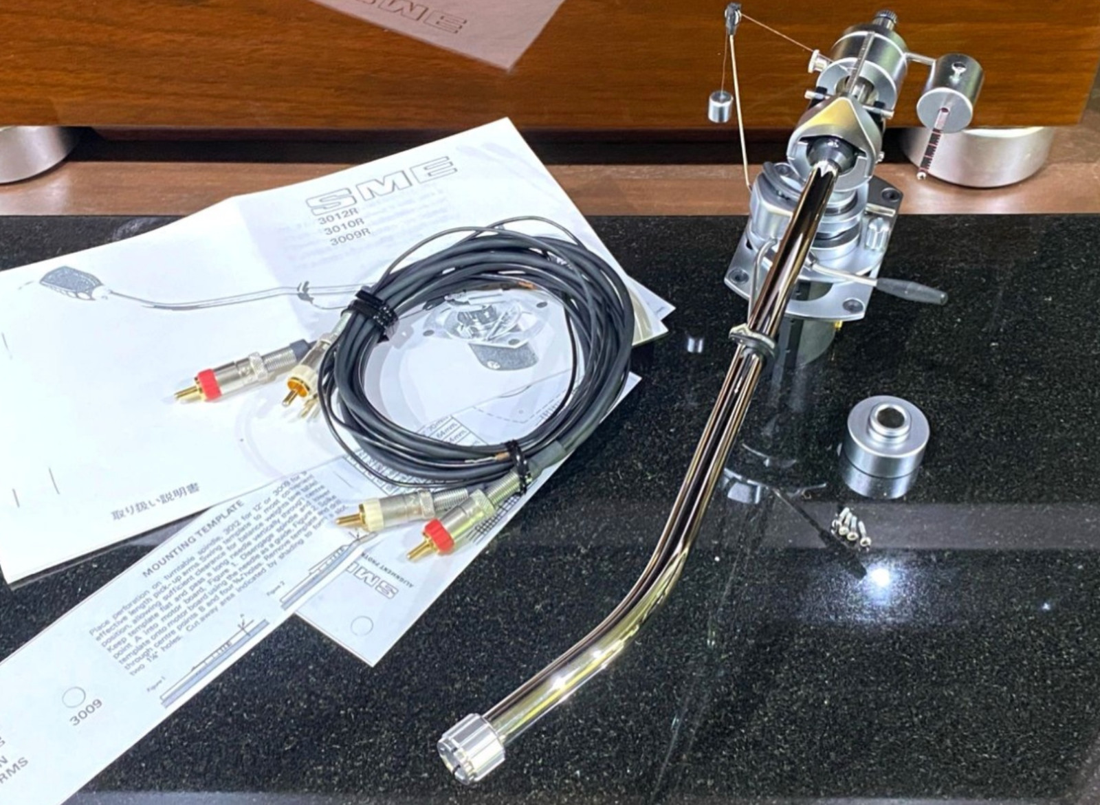 SME 3012-R Tonearm Serviced Excellent Japan Fully Works with sub-weight/cable