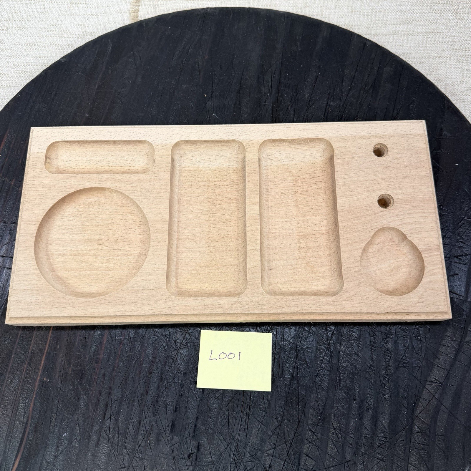 Turntable Accessory Tray W Headshell Stand Unique Wood Character Organizer Read