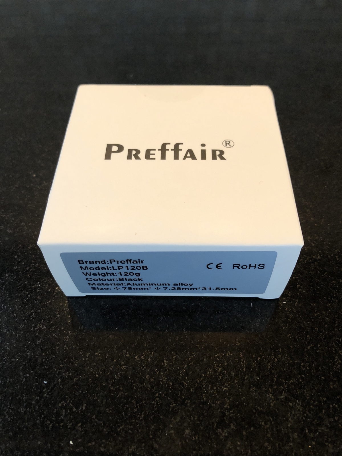 New Boxed Preffair Model LP120B Black Aluminum Alloy LP Center Weight
