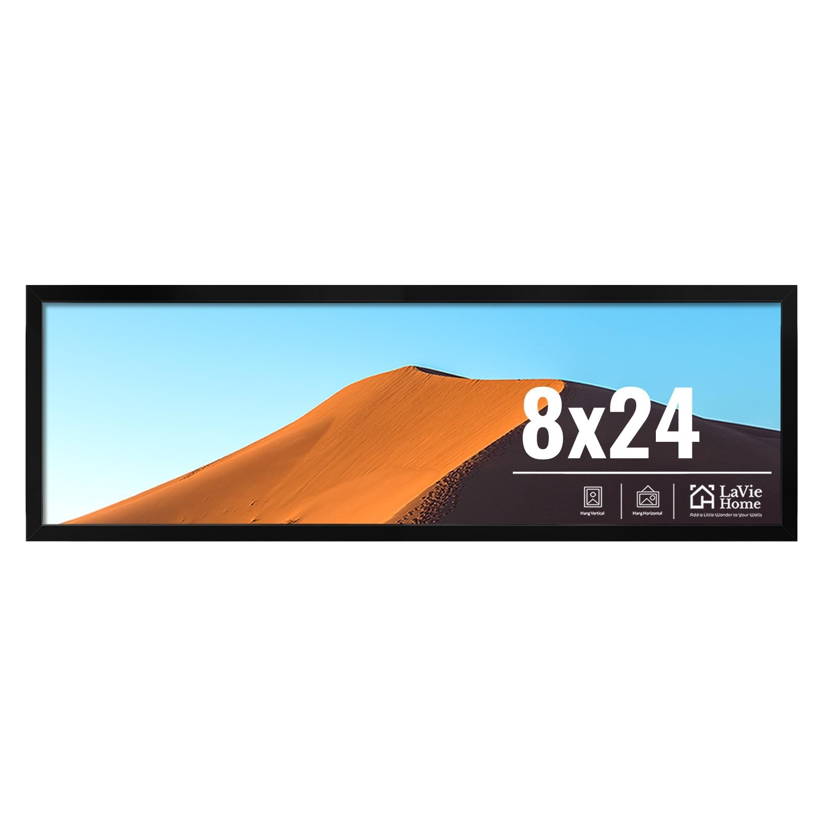 LaVie Home 8×24 Picture Frame Black HD Plexiglass Vertical Horizontal Poster Fra