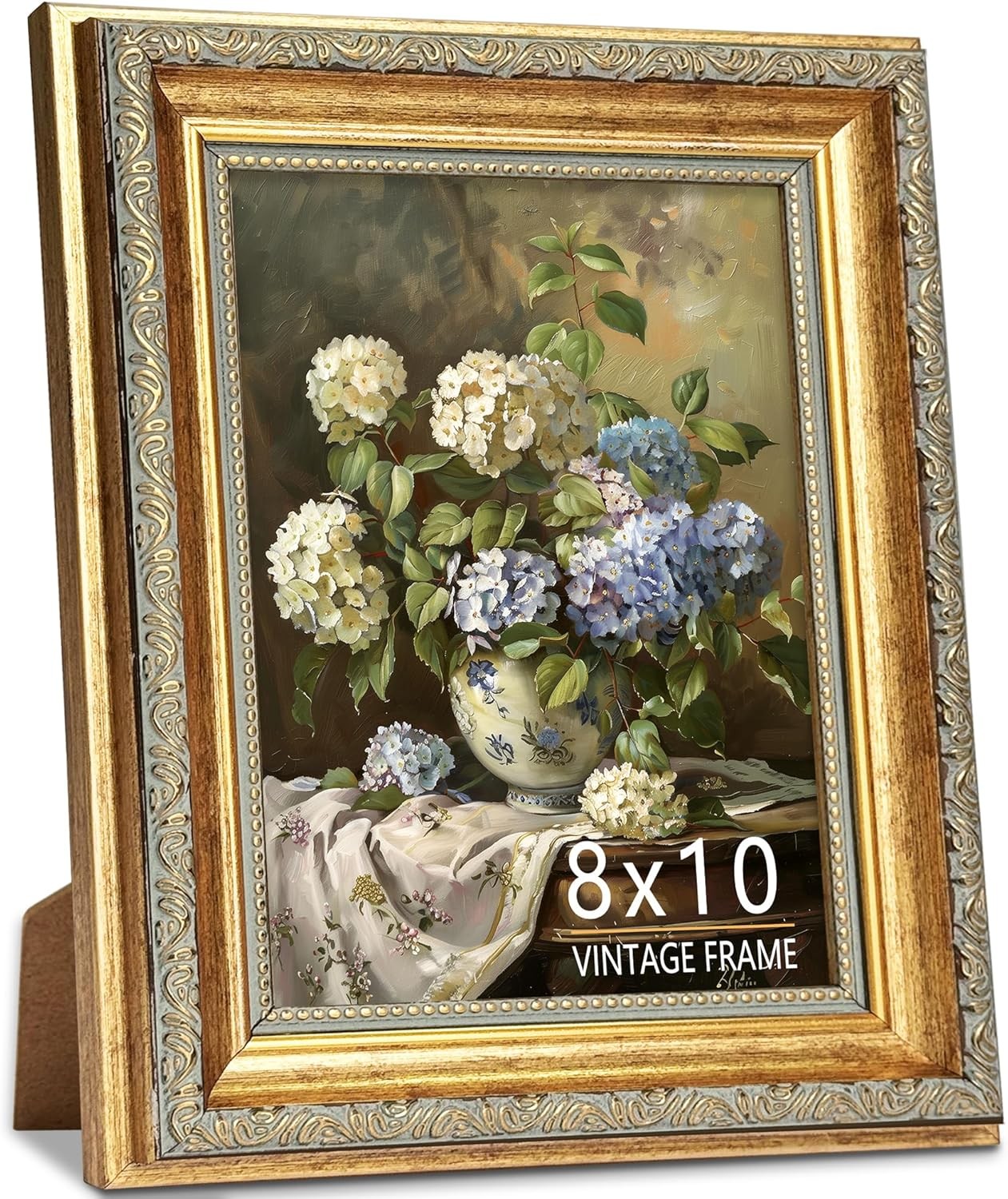 8×10 Picture Frame, Ornate Vintage Gold Photo Frames with HD 8 x 10, 1-pack