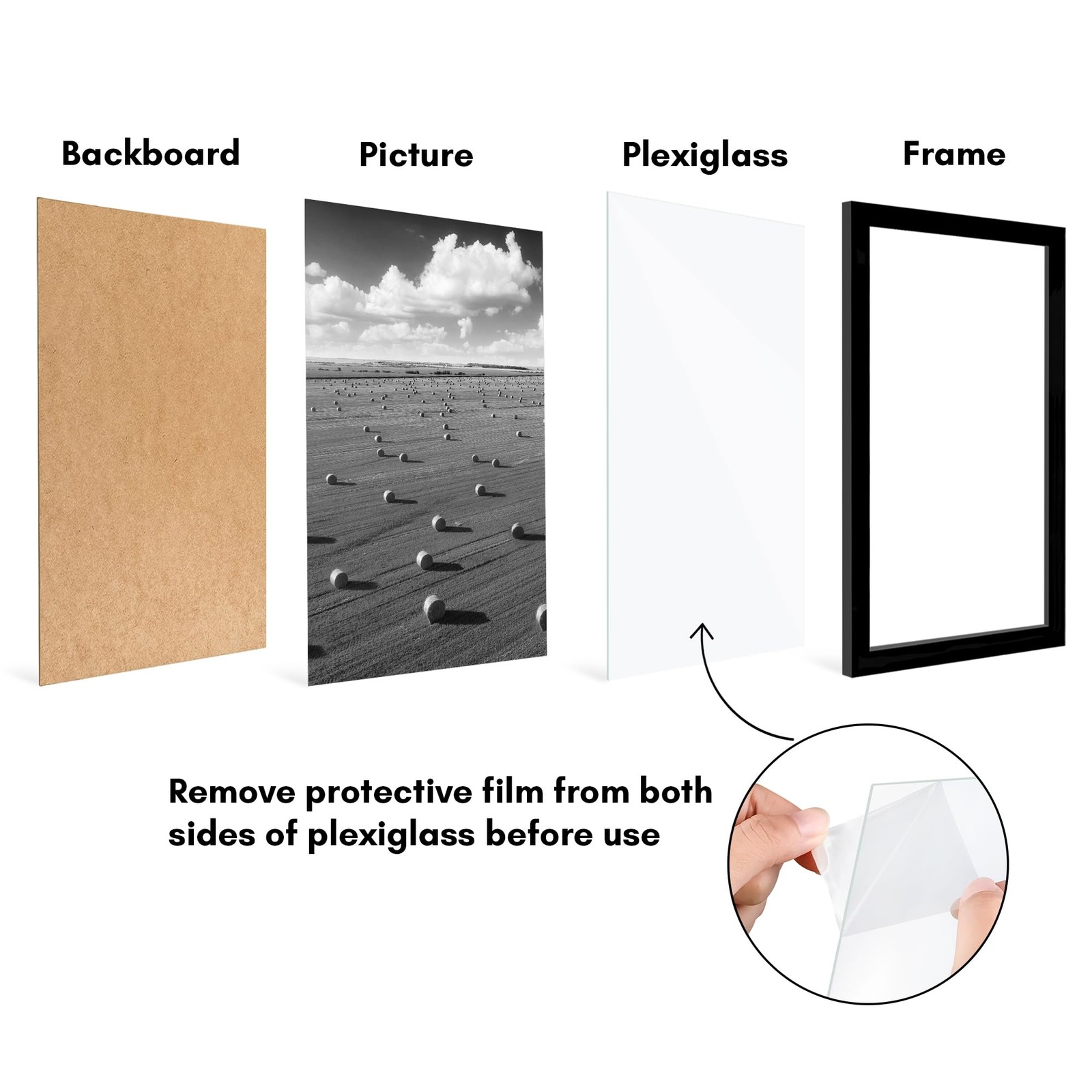 Americanflat 11×17 Picture Frame with Polished Plexiglass – Set 11×17, Black
