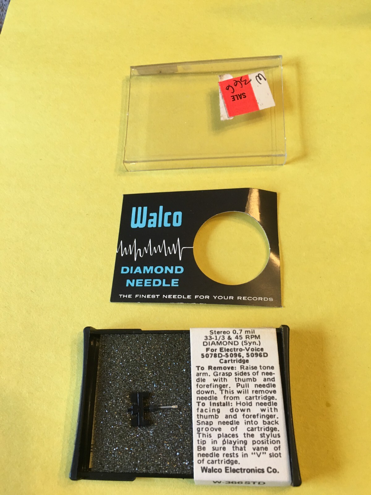 Original Walco Diamond (syn) W-366STD Stylus Needle for Electro-Voice