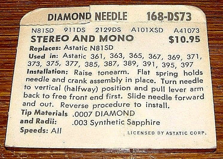 Stereo Phonograph NEEDLE 660SD for Astatic N79sd N81sd 363 365 EV2129DS 168-DS73