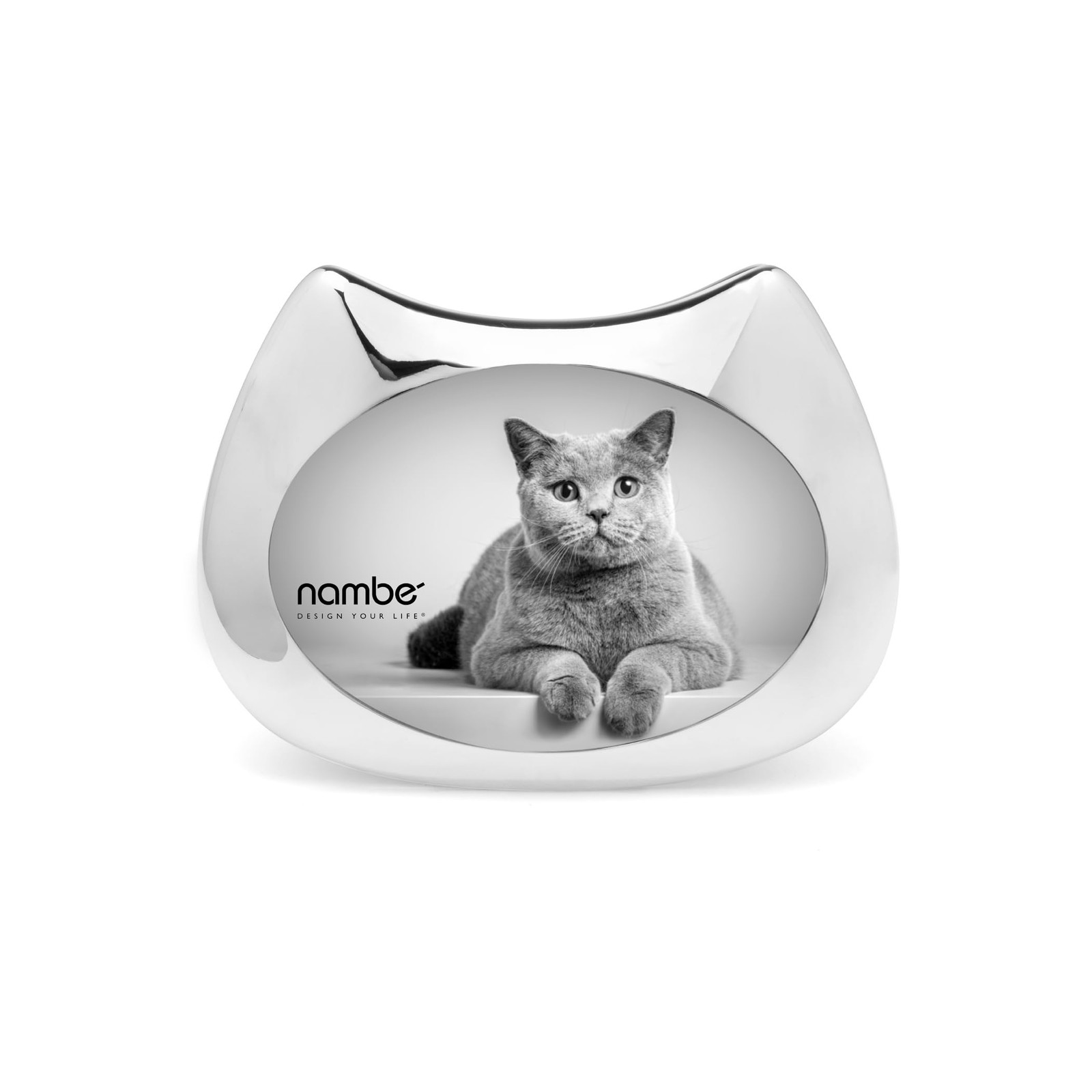 Nambe Pet Collection Feline Motif Cat Picture 2.3″ H x 8″ L x W, Silver