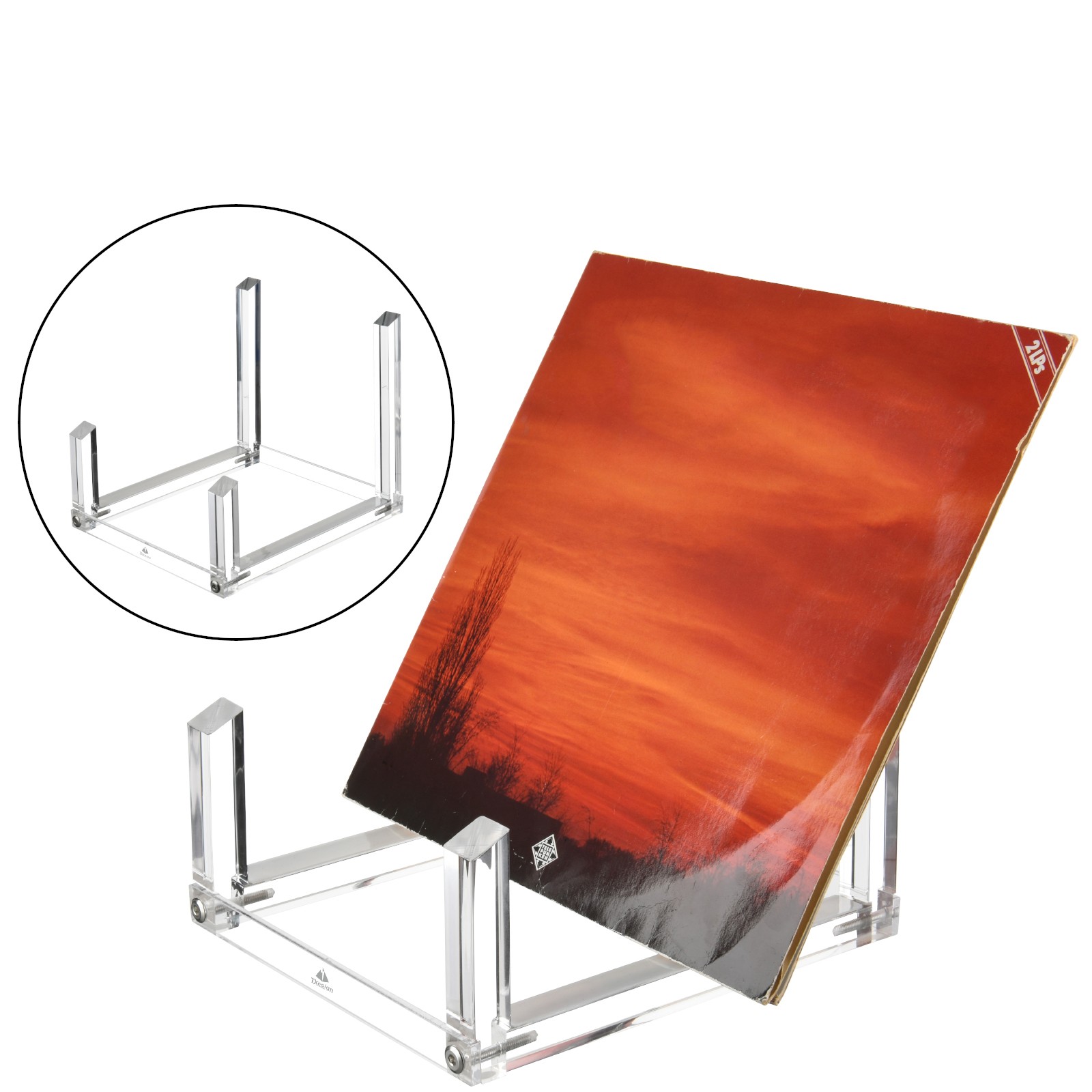 Vinyl Record Organizer Storage Holder Acrylic Display Stand CD Magazines Desktop