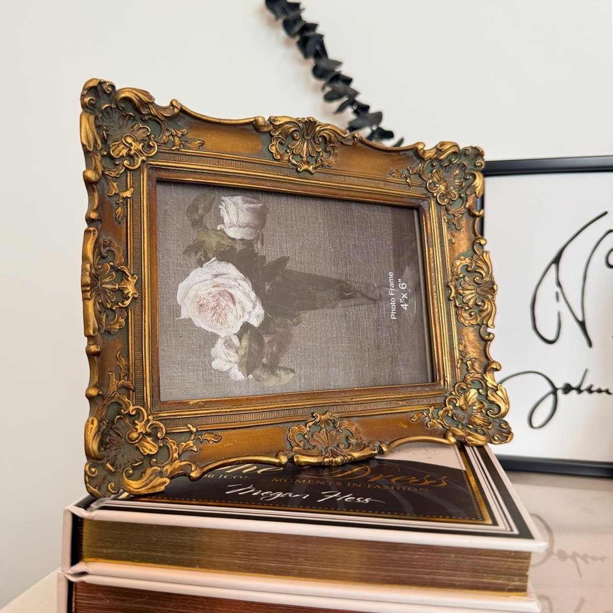 CISOO 4×6 Vintage Picture Frame, Antique Ornate Bronze Gold Photo 4×6,