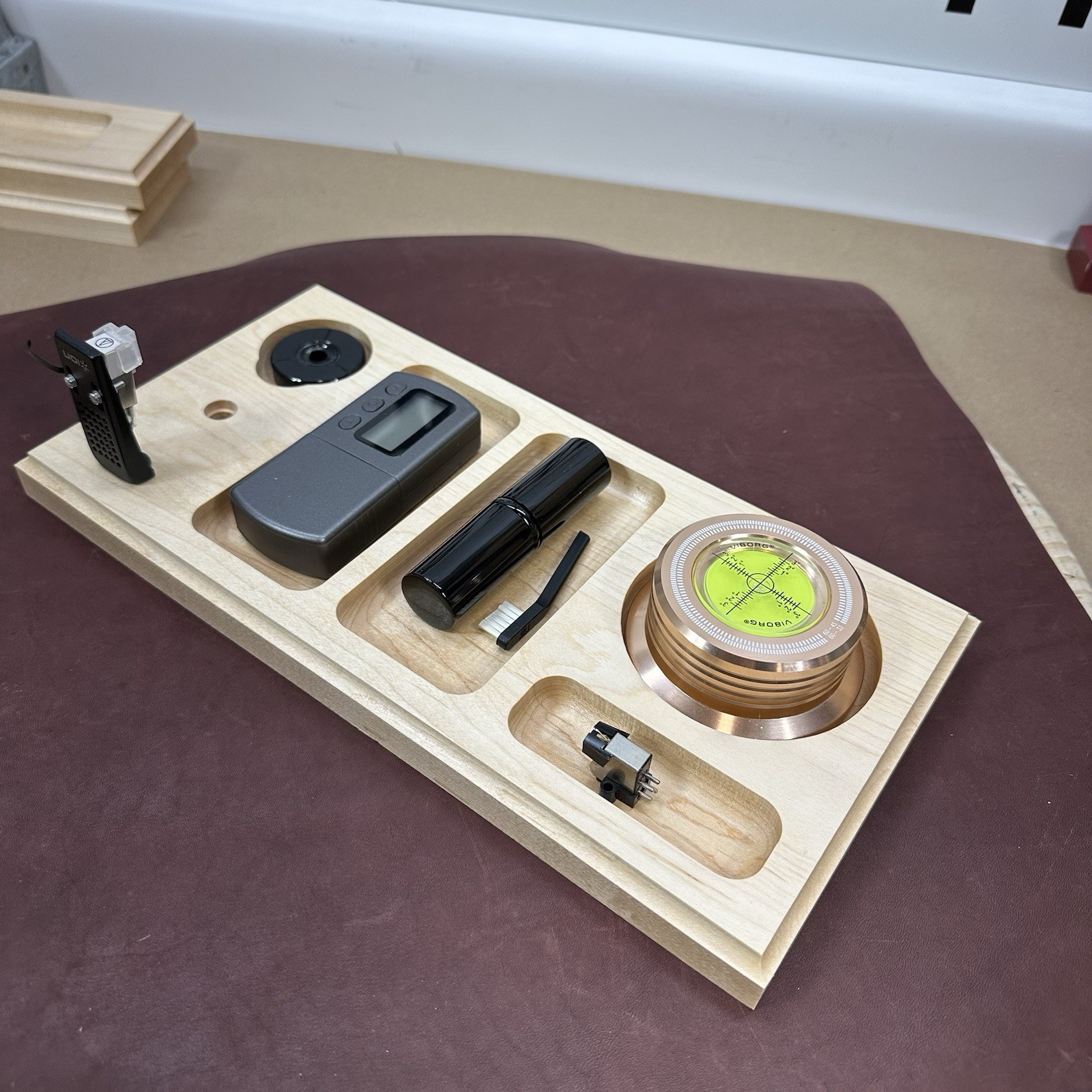 Turntable Accessory Organizer For Brushes Scale Headshell Weight 45 Adapter Fini