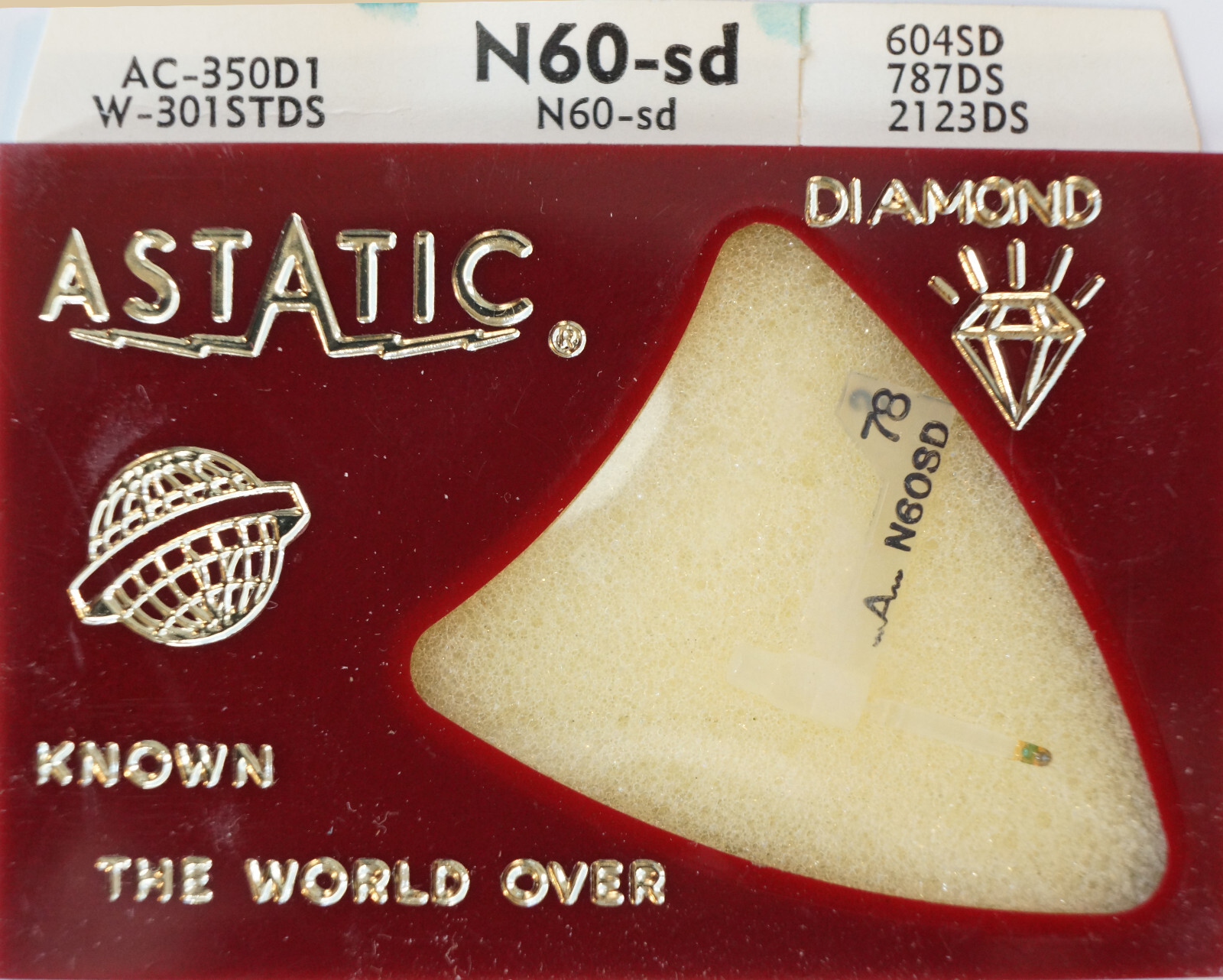 NOS Astatic Diamond Needle N60-sd for 604SD 787DS 2123DS AC-350D1 W-301STDS