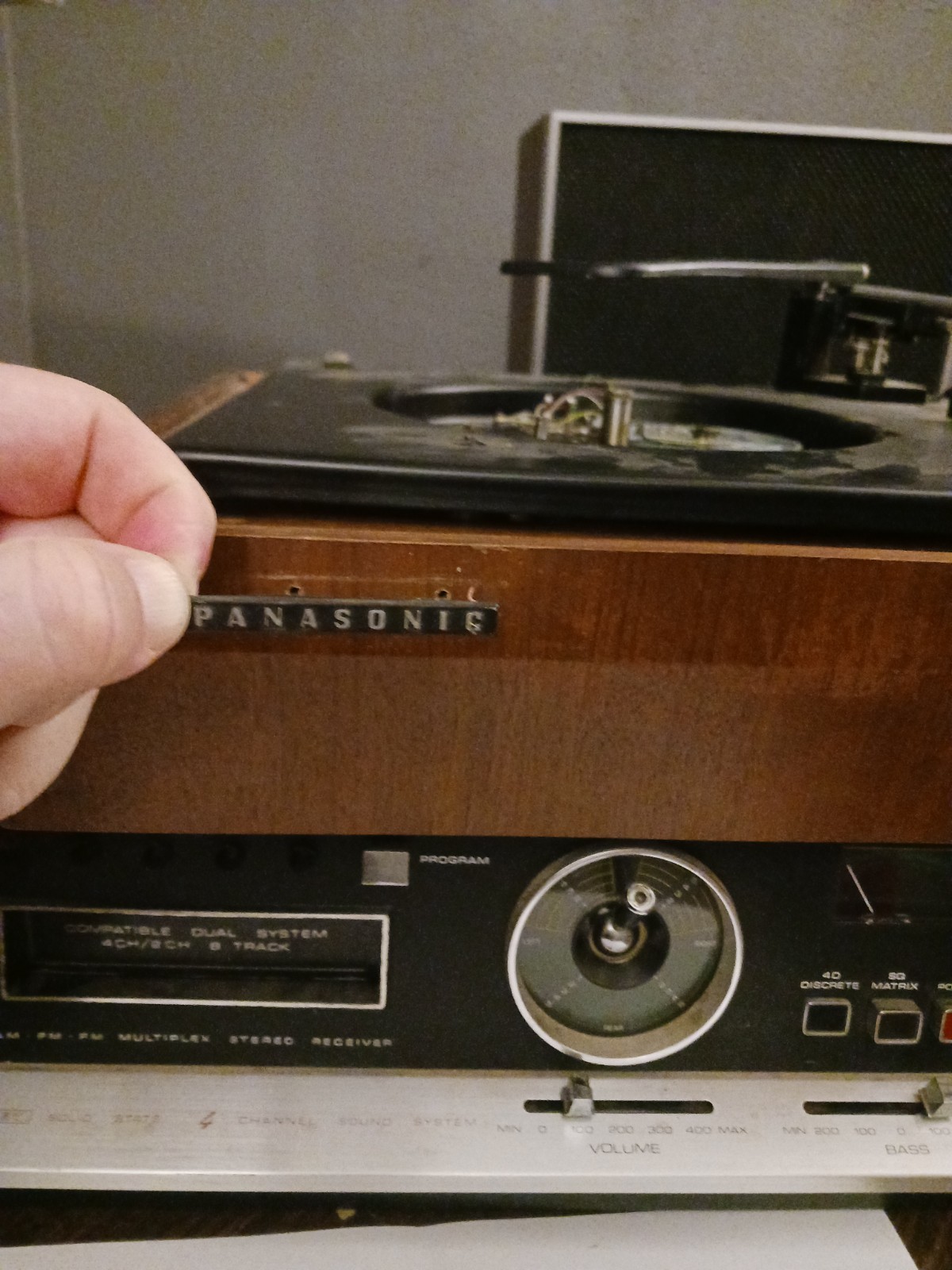 Replacement logo plate Panasonic turntable from model RD-7703 record player