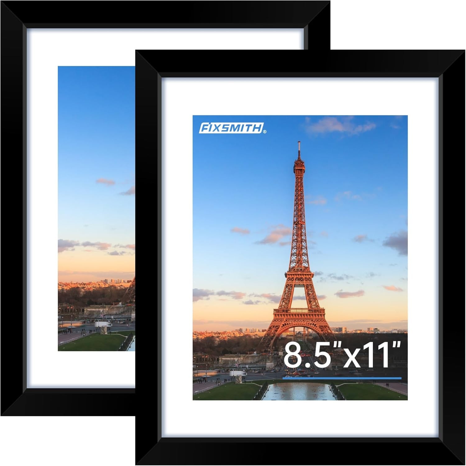 FIXSMITH 8.5×11 Picture Frame, Black Photo Frame with HD 8.5×11,