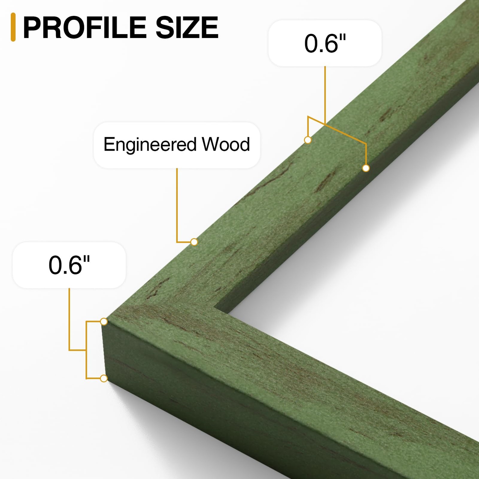 Vittanly 11×17 Picture Frame, Engineered Wood with 11×17, Rustic Green
