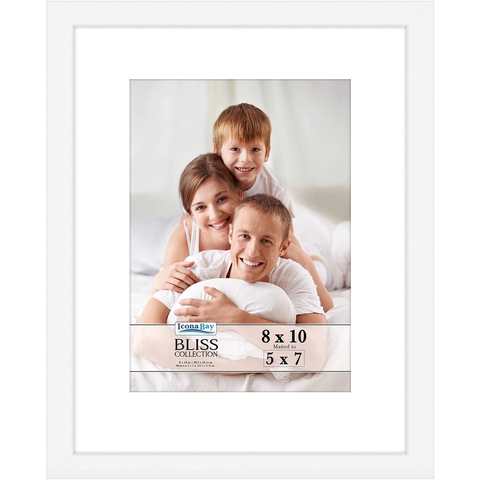 Icona Bay – 8×10 White Picture Frame with Removable mat to 5×7,