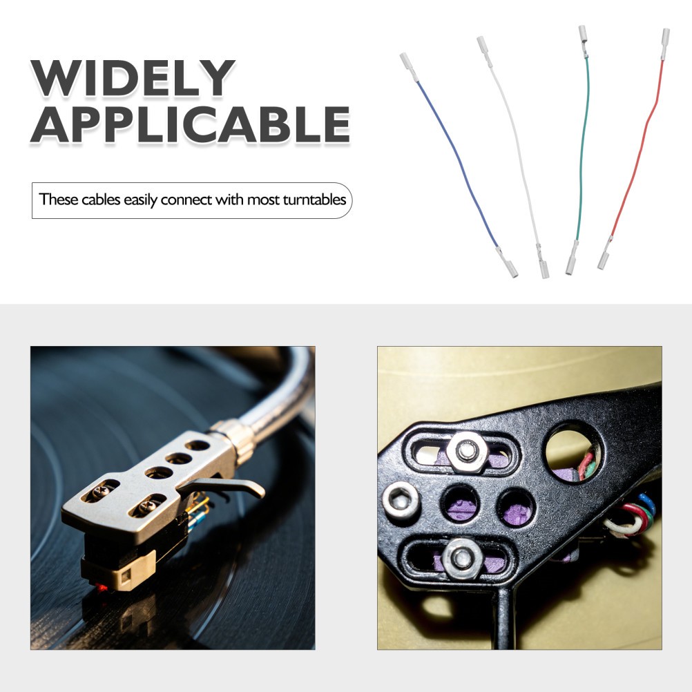 4Pcs Reusable Turntable Cartridge Phono Cables Copper PVC Vinyl Player Wires