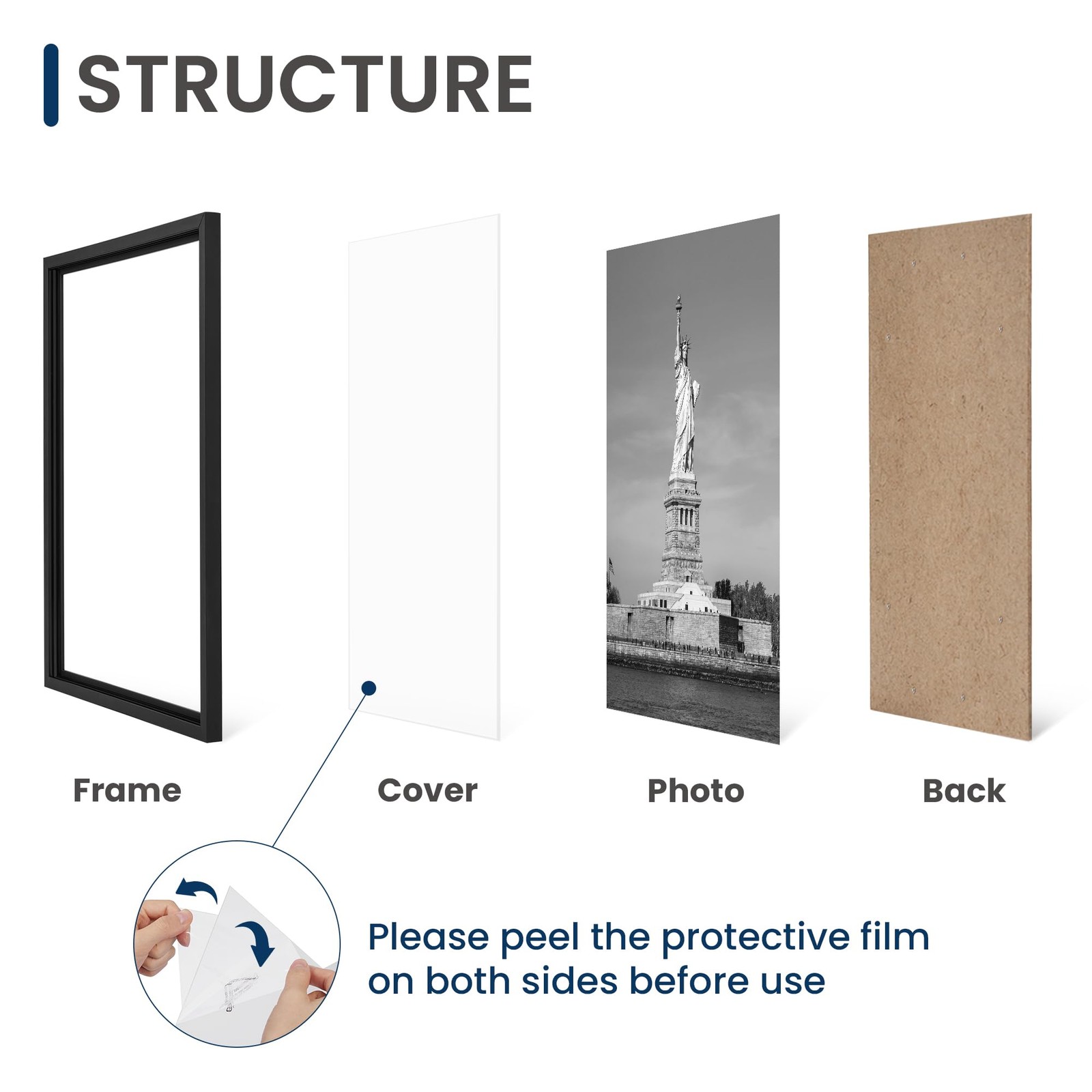 ENJOYBASICS 13×19 Picture Frame, Display for 13 x 19 Poster, 13×19, Black