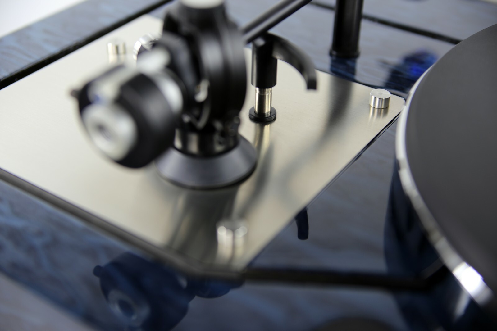 Tonearm Base and Front Panel for Turntable Thorens TD520 made of Stainless Steel