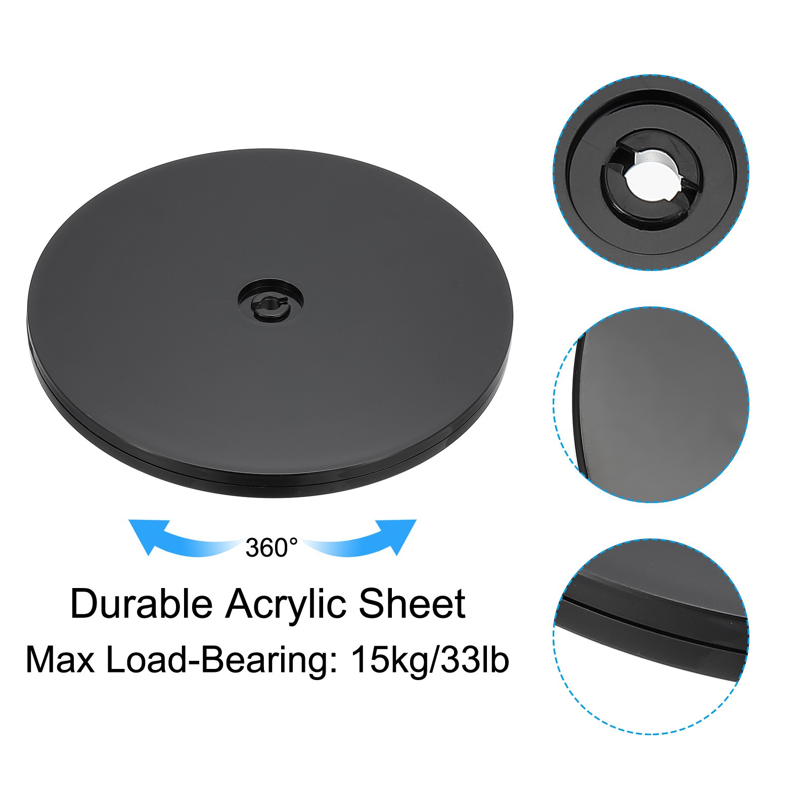 2Pcs 7″ Rotating Swivel Stand Turntable with Steel Ball Bearings Black