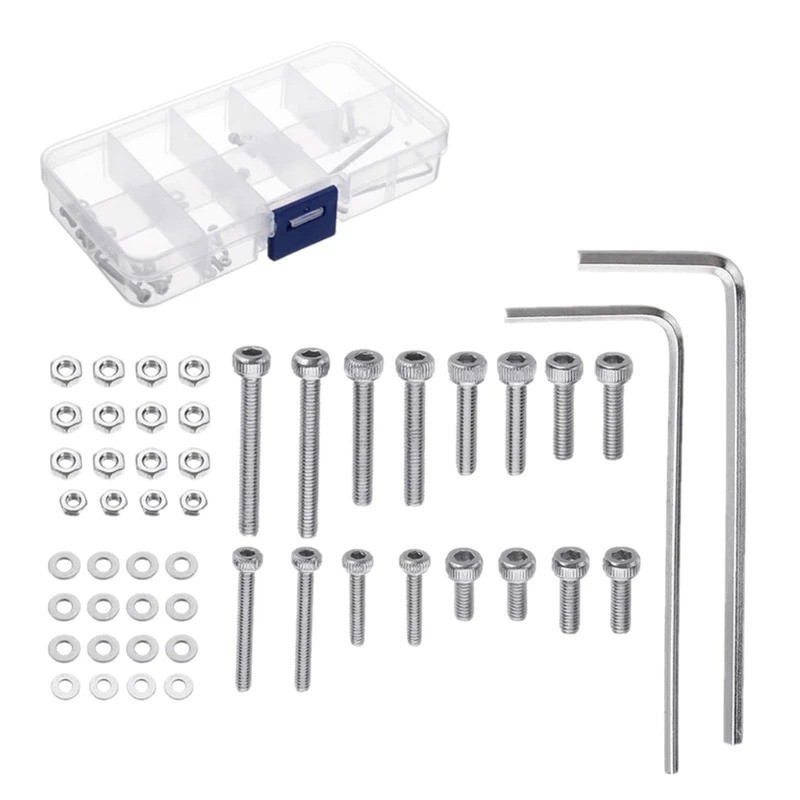Turntable Headshell Cartridge Mounting Kit Stainless Steel Bolts Screws Nuts Set