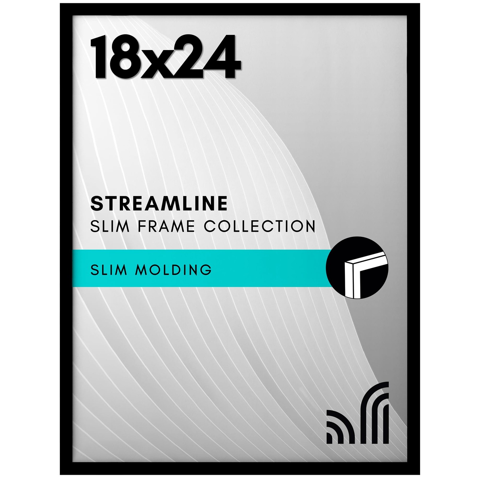 Americanflat 18×24 Poster Frame with Polished Plexiglass – 18×24, Black