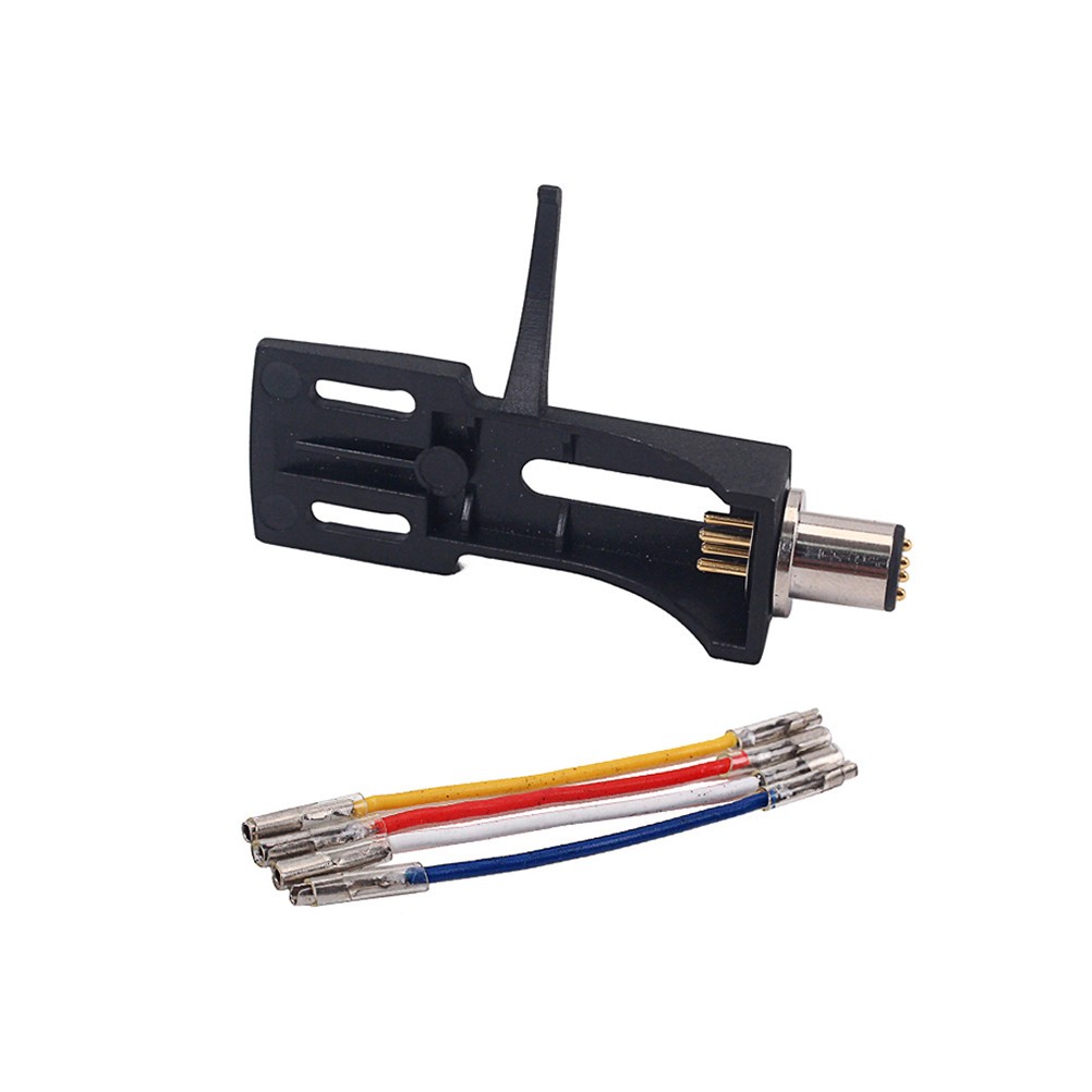 Black Phonograph Headshell Mount with Stylus Lead Wire Durable for Turntable