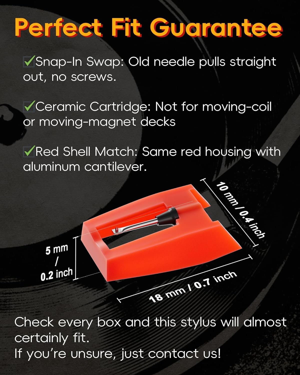 4 Pack Record Player Needles Replacement Compatible with Crosley, Victrola