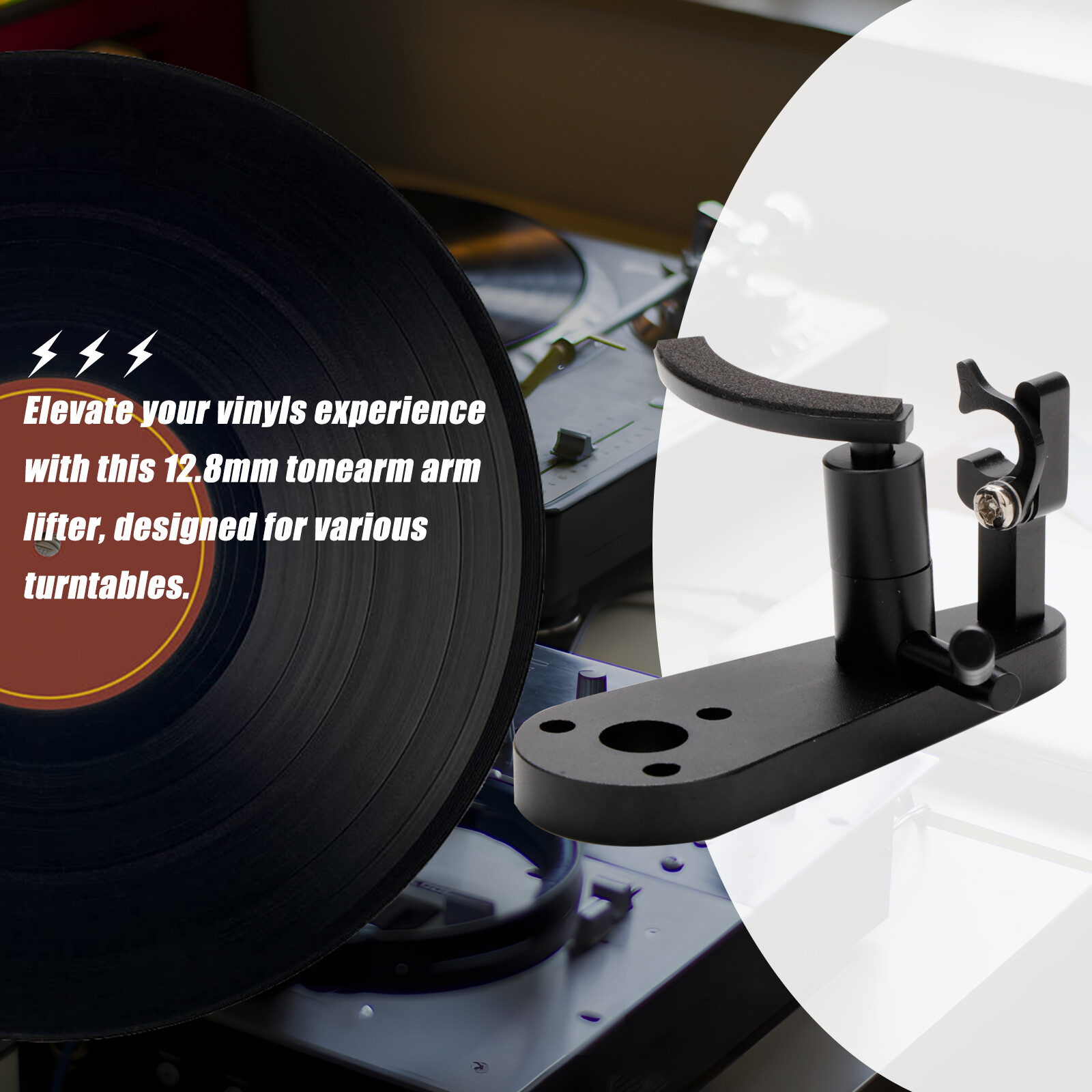 12.8mm Aluminum Alloy Tonearm Lifter Arm Lift For Turntable Disc Vinyls Record