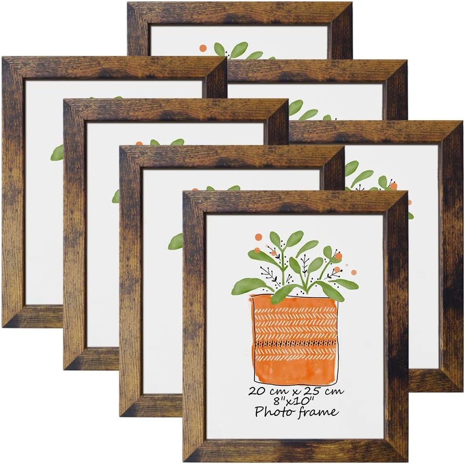 PETAFLOP 8×10 Picture Frame Rustic Brown Frames Fits 8 by 10 Inch 8×10,