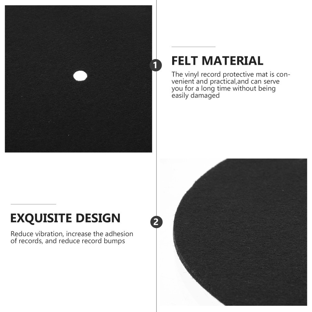 2Pcs Simple Vinyl Protective Pad for Phonograph Records Turntable Mats
