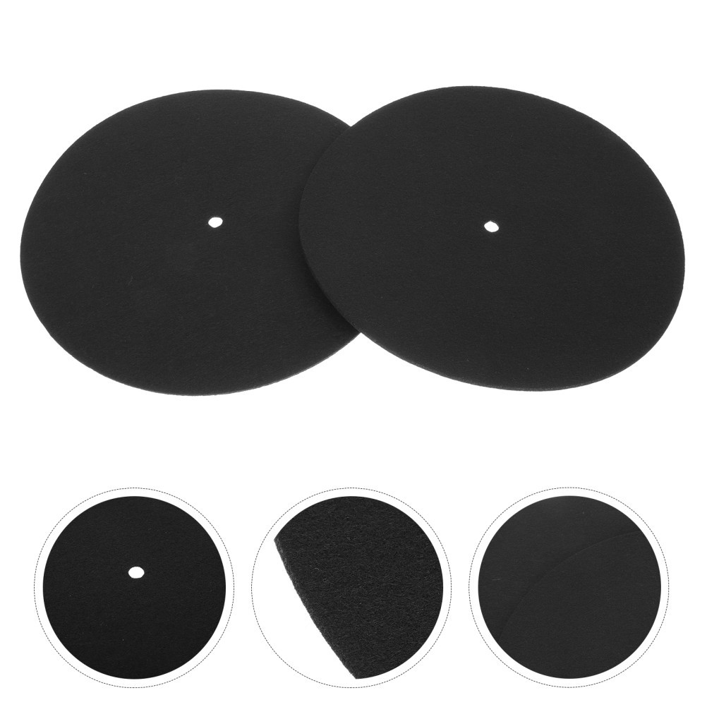 2Pcs Simple Vinyl Protective Pad for Phonograph Records Turntable Mats
