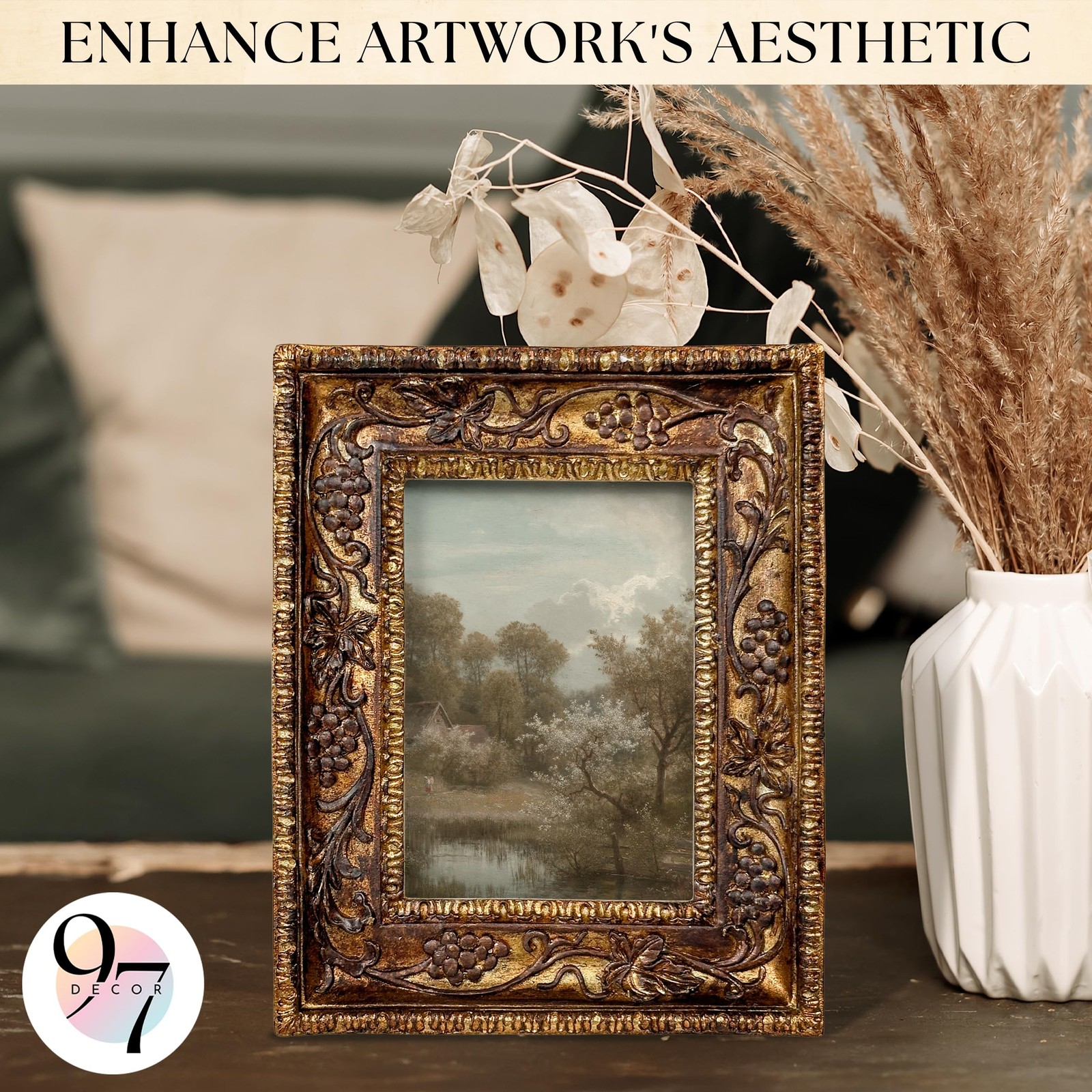 97 Decor Small Vintage Picture Frames 2.5×3.5 – 2.5×3.5, Victorian Rectangle